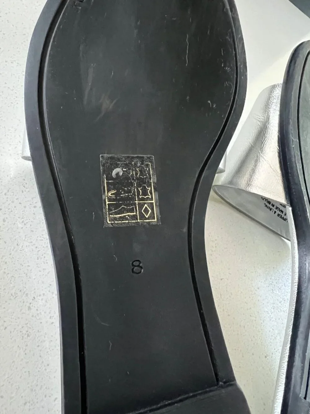 Tory Burch Women's Deco Double T Sport silver leather Sandals Slide size 8